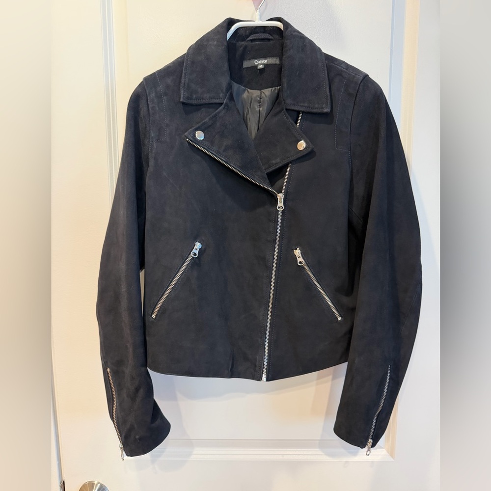 Quince Suede Zip Moto Jacket - Picture 2 of 5